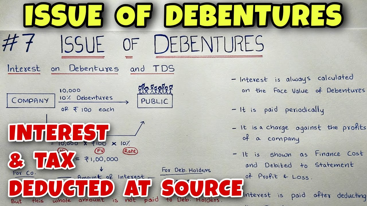 #7 Issue of Debentures - Interest on Debenture and TDS ( Tax Deducted at Source) - By Saheb Academy