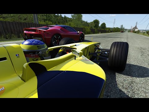 F1 Jordan-Honda EJ11 2001 Jean Alesi vs Ferrari SF90 Stradale at Old Spa 1
