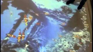 Interactive Projection System in Shopping Mall. Interactive Sealife with Water Ripple.