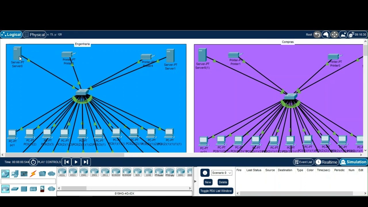 Portfólio de Rede de Computadores com Cisco Packet Tracert - Passo a Passo