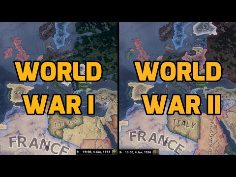 HOI4 Double Timelapse - World War I vs World War II