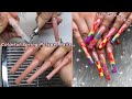 COLORFUL SPRING POLYGEL NAILS! CHECKER PRINT, FLOWER NAIL ART & CREEPY REDDIT STORIES |Nail Tutorial