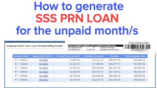 how to create new prn loan for unpaid applicable month/s