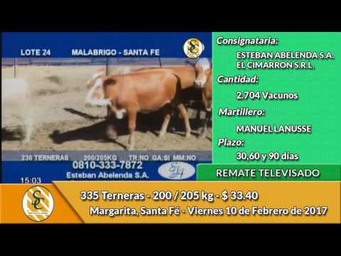 10- 02-17 - Ventas Remate Televisado de Esteban Abelenda S A