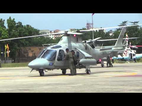 PAF chief flies new AW109E attack chopper to Sangley