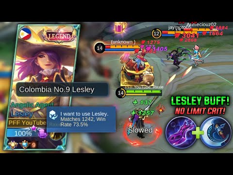 BUFFED LESLEY! "NO LIMIT CRITICAL" FIRST RANK GAMEPLAY (WIN OR LOSE?) - MLBB