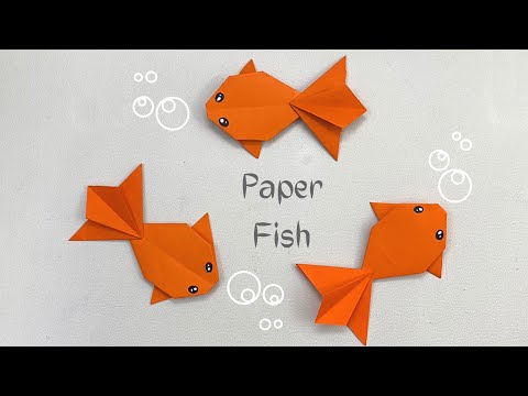 DIY ORIGAMI FISH  / Paper Crafts For School / Paper Craft / Easy Origami / paper fish (gold fish)