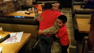 8-Year-Old Boy Cries As Navy Dad Surprises Him at Restaurant