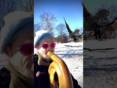 Summoning a dragon ???? #got #dragon #didgeridoo #cold