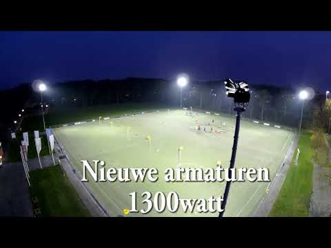 LED sportveld verlichting -- korfbal blauw-zwart