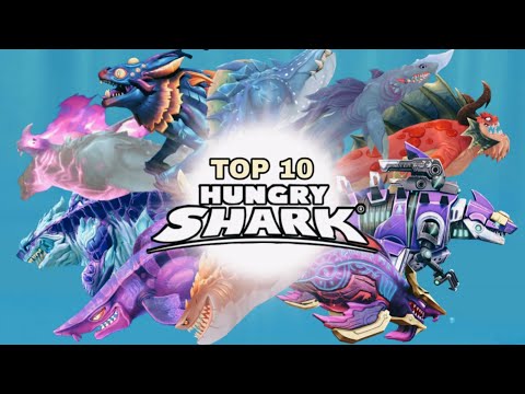 TOP 10  STRONGEST SHARK IN HUNGRY SHARK SERIES 2023 - Hungry Shark World VS Hungry Shark Evolution
