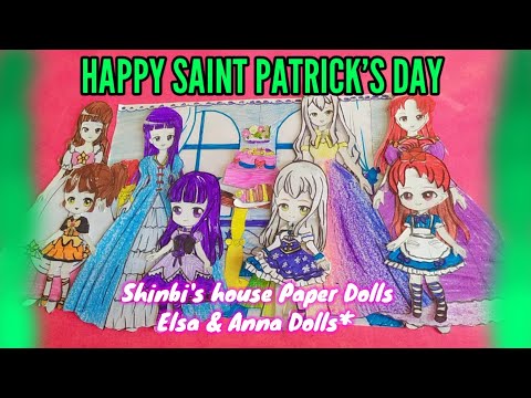 SAINT PATRICK'S DAY!!|Shinbi's house Dolls( little and big dolls )| Elsa & Anna Dolls