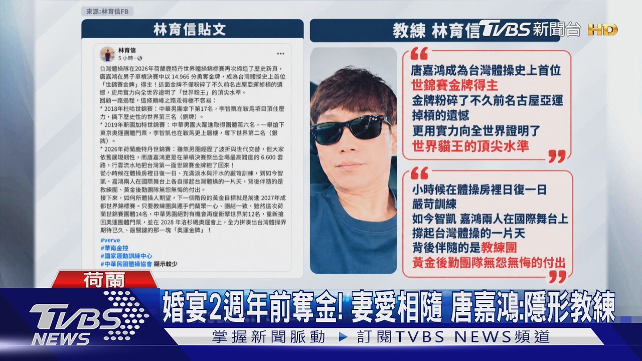 影音／台灣第一人！「世界貓王」唐嘉鴻單槓摘金　締世錦賽里程碑
