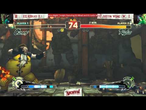 Grand Final EG KBrad (Cammy) vs EG Justin Wong (Rufus) USF4 Yomi Capcom Night!