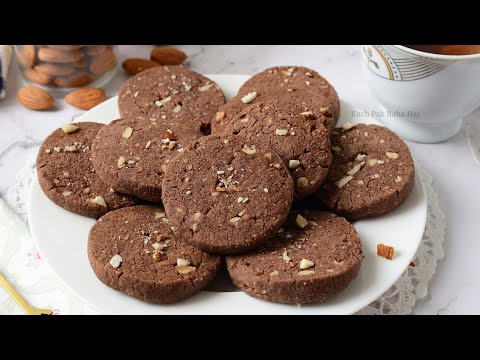 Eggless Chocolate Cookies Recipe | Chocolate Almond Cookies Eggless | Chocolate Cookies without egg