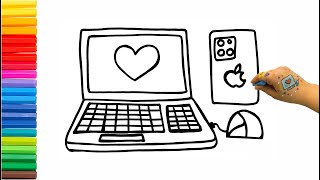 Let's Draw a Laptop and a Phone! | Fun and Easy Drawing for Kids