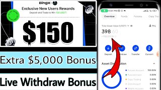 How To Withdraw BingX Exchange Sign Up Bonus $5,000 | Claim $150 Bonus | New Crypto Loot Today
