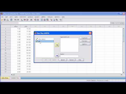 4.5 一方向分散分析 - ANOVA: PASW (SPSS) Statistics v.17 動画 (4.5 One Way Analysis of Variance - ANOVA: PASW (SPSS) Statistics v.17 video)