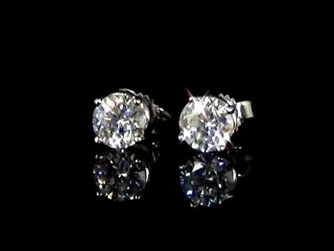 Lady's 14k White Gold 1.17ct (TDW) Diamond Stud Earrings