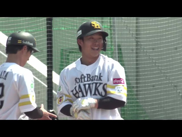 【ファーム】チャンスで先制‼ ホークス・井上朋也 ライトへ鋭いタイムリーヒットを放つ‼ 2025年4月8日 福岡ソフトバンクホークス 対 広島東洋カープ