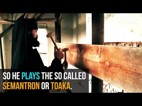 Monk plays the semantron