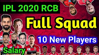 IPL 2020: RCB Full Squad IPL 2020, royal challengers bangalore Full Squad, 8 New Players