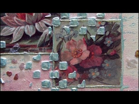 Mixed Media Art Canvas - Vintage Floral