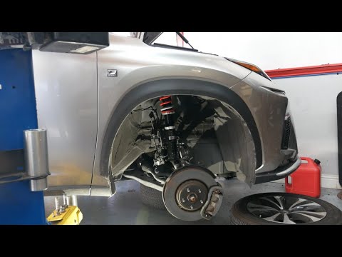 Lexus NX300 getting lowered on RSR Coilovers