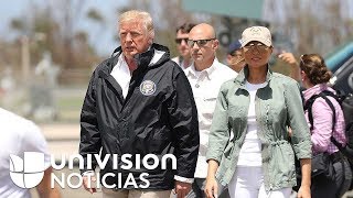 Trump visita Puerto Rico, pero no se acerca a las áreas más afectadas por el huracán María