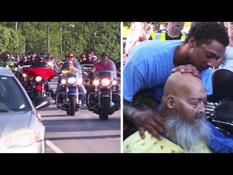Er kündet seinen letzten Wunsch an. Plötzlich stehen 100 Biker vor der Tür!