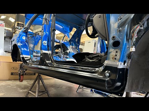 Fitting oem sill panels to the 2005 Subaru Blobeye wrx