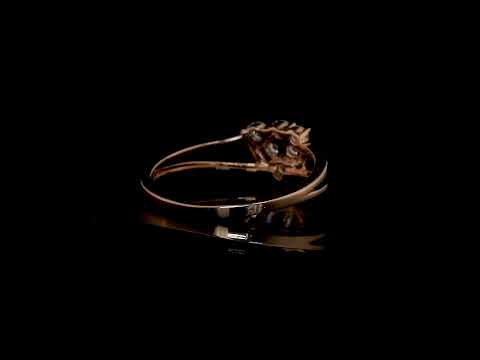 18K Rose Gold Diamond Triangle Cluster Ring ( Designer Split Shank Ring for Women )