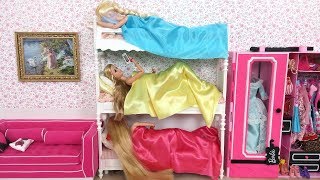 Barbie Elsa Rapunzel Bunk Bed Bedroom Morning Rout
