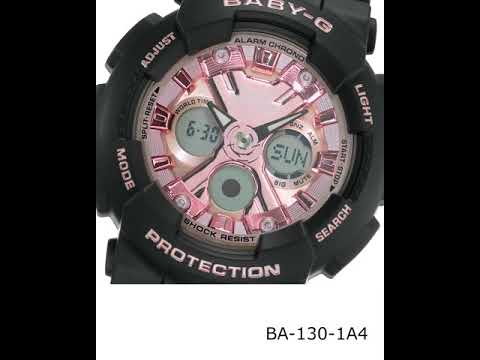 Casio Baby-G BA-130-1A4DR Dansque Pink Digital Analog Dial Black Resin Band-1