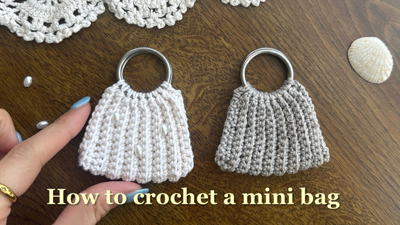 【超簡単・かぎ針編み】余り糸でも編める、ミニバックの作り方🧶👜