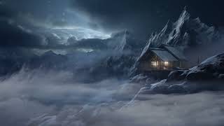 Blizzard Snowstorm in Mountains | Fall Asleep in Cozy Winter Cabin | Relaxing White Noise for Sleep