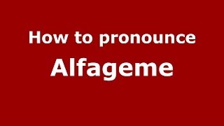 How to pronounce Alfageme