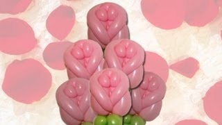 Curso de Globos: Elegante rosa hecha en globos. elegant rose made in balloons