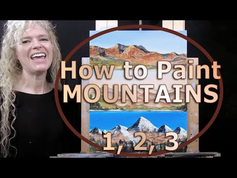 HOW TO PAINT MOUNTAINS-Learn How to Draw and Paint with Acrylics-Beginner Acrylic Painting Tutorial