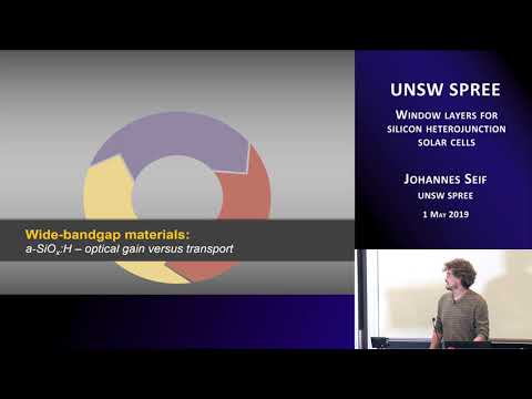 UNSW SPREE 201905-01 Johannes Seif - Window layers for silicon heterojunction solar cells