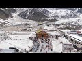 KEDARNATH Temple Aerial View Drone View Of Kedarnath Temple Kedarnath Mandir Kedarnath Dham