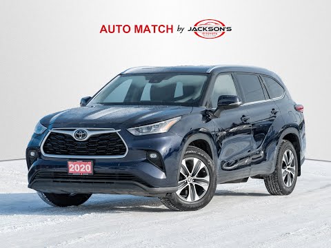 2020 Toyota Highlander XLE AWD in Blue for sale at Jackson's Toyota in Barrie, ON