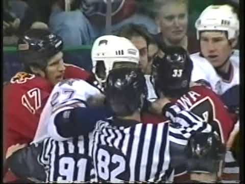 Oilers vs Flames scrum - Mar 9, 2004