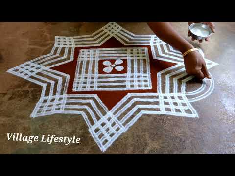 Gokulashtami special Village lifestyle padi kollam Krishna Jayanti Rangoli JANMASHTAMI MUGGULU//01