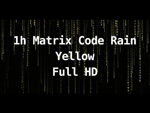 1h Matrix Code Rain | Digital Rain Animation | Screensaver  | Yellow | Full HD