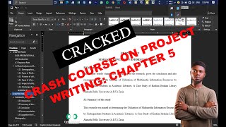 CRASH COURSE ON PROJECT WRITING: CHAPTER 5 (SUMMARY, CONCLUSION, AND RECOMMENDATION)