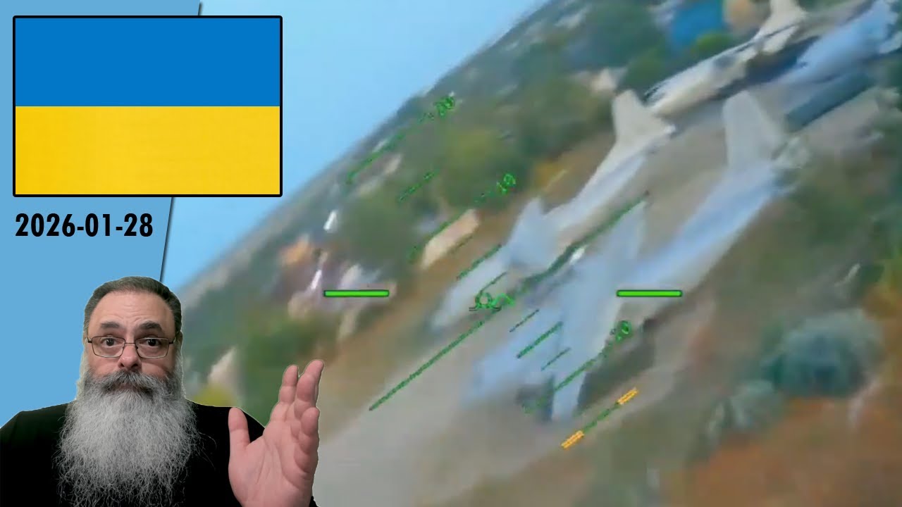 #Ucrânia 2026-01-28: UCRÂNIA mostra RESULTADO de ATAQUES de DRONES contra AVIÕES RUSSOS na CRIMÉIA
