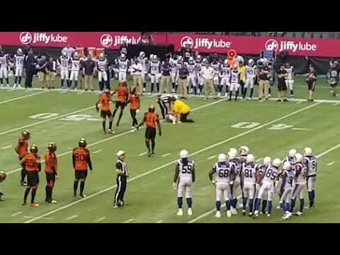 BC Lions fan gets flattened lol
