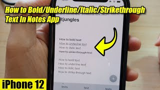 iPhone 12: How to Bold/Underline/Italic/Strikethrough Text In Notes App