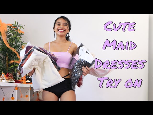 Vídeo relacionado con Juego de 6 piezas de anime japonés Lolita French Maid Delantal disfraz de cosplay, negro (6PCS-Black), L
